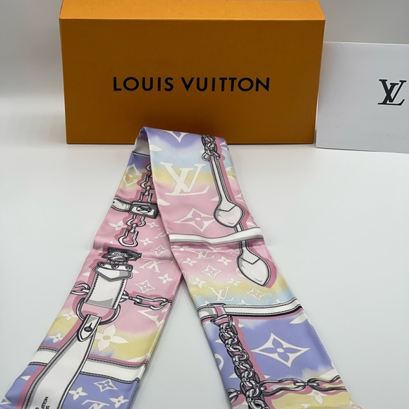 Louis Vuitton Escale Confidential Bandeau Neckerchief Scarf Wrap Twilly Chocker - Picture 2 of 14